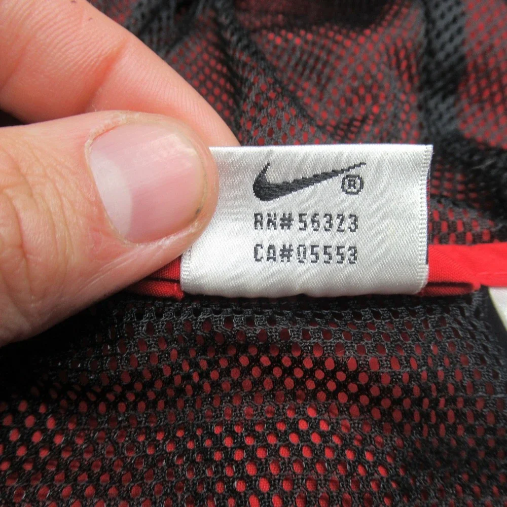 Nike Pullover Jacket Womens Small Red 1/4‎ Zip Hooded Windbreaker Rain Light VTG